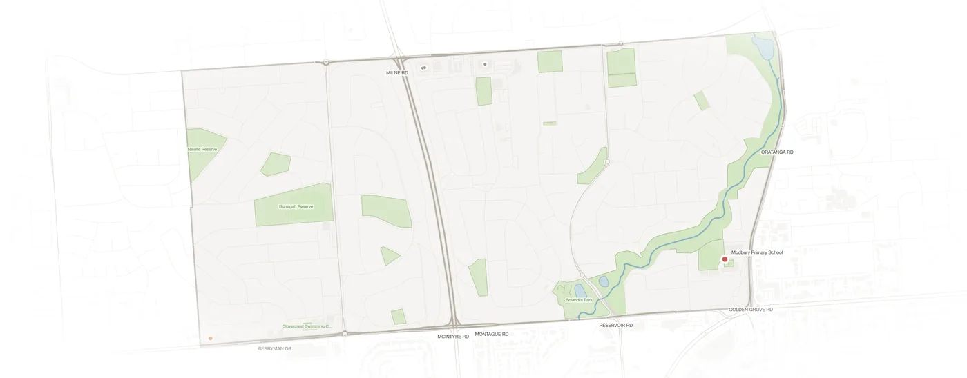 Modbury North urban fabric map