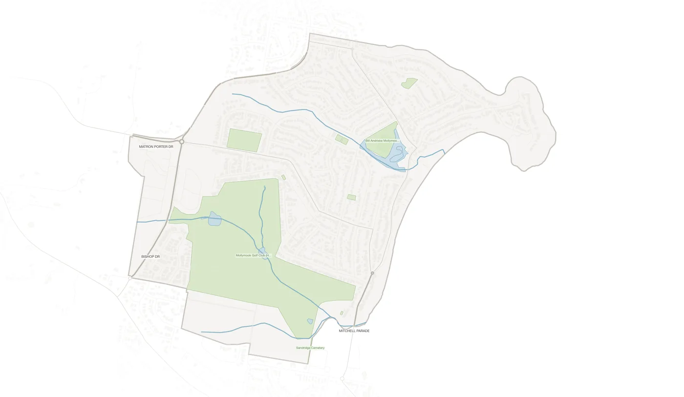 Mollymook Beach urban fabric map