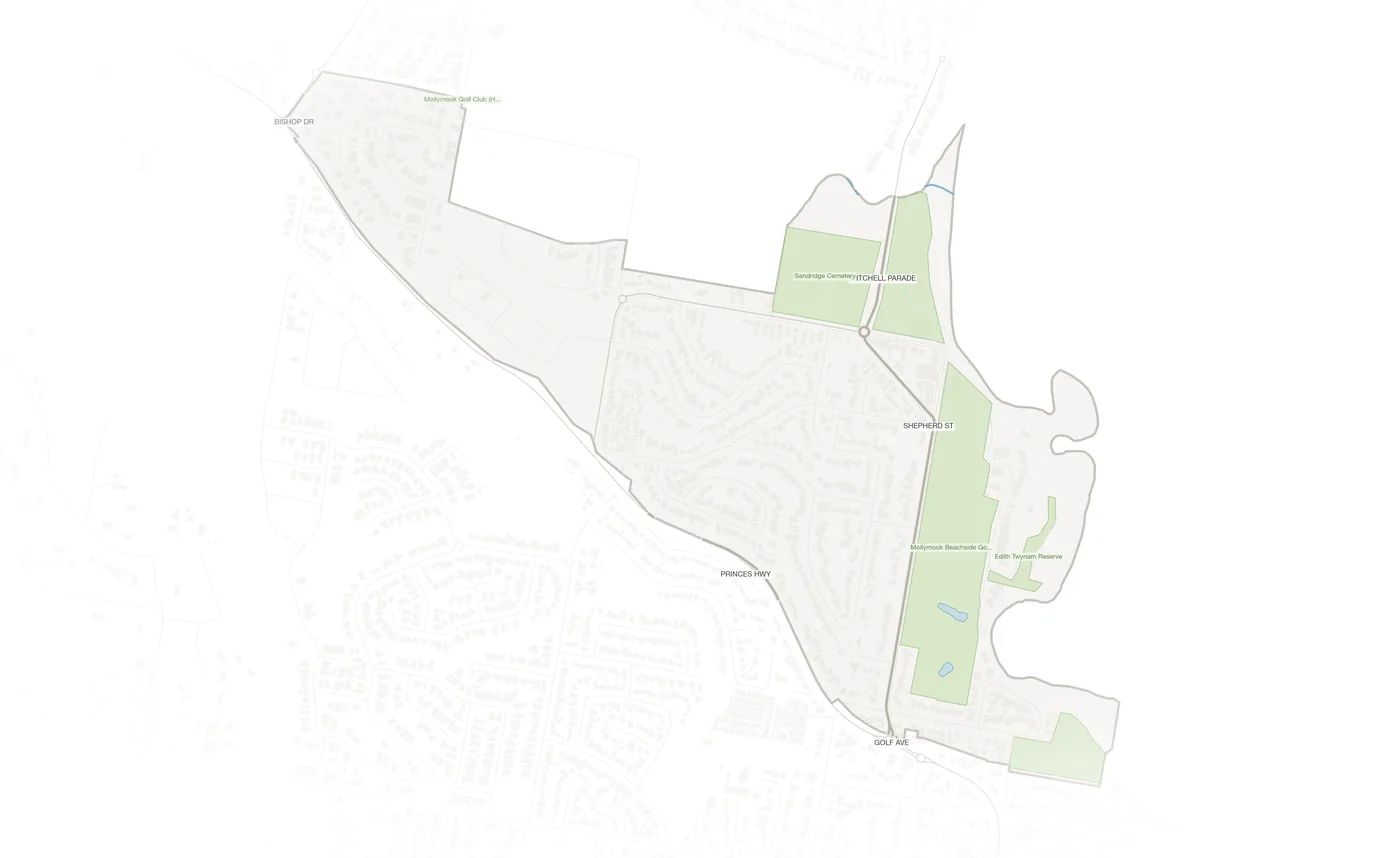 Mollymook urban fabric map