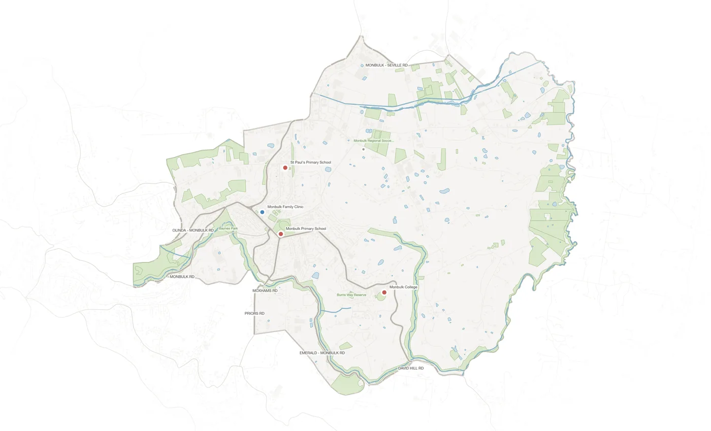 Monbulk urban fabric map