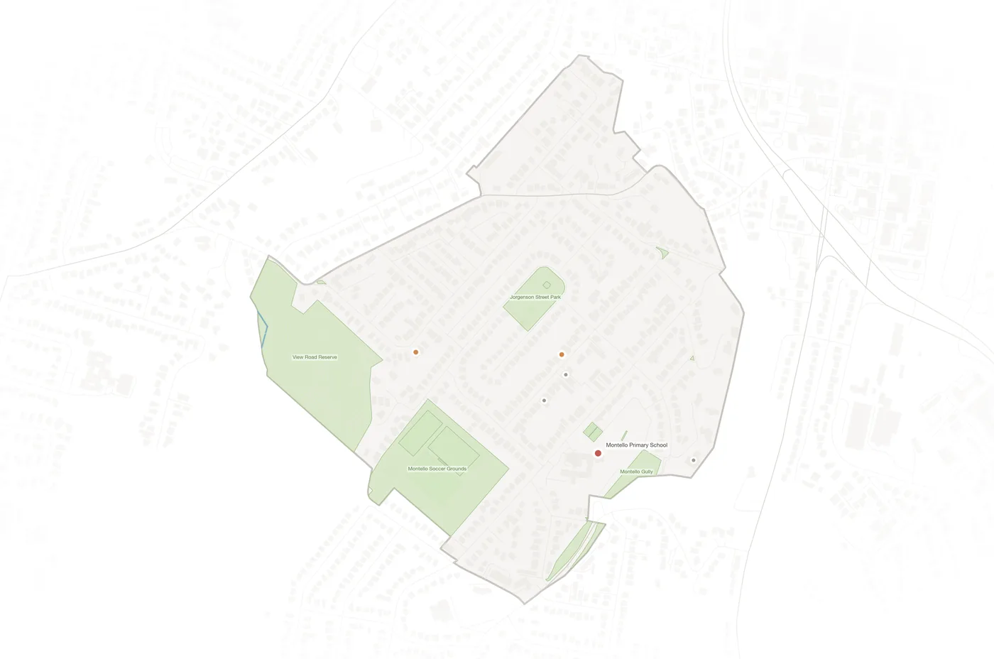 Montello urban fabric map