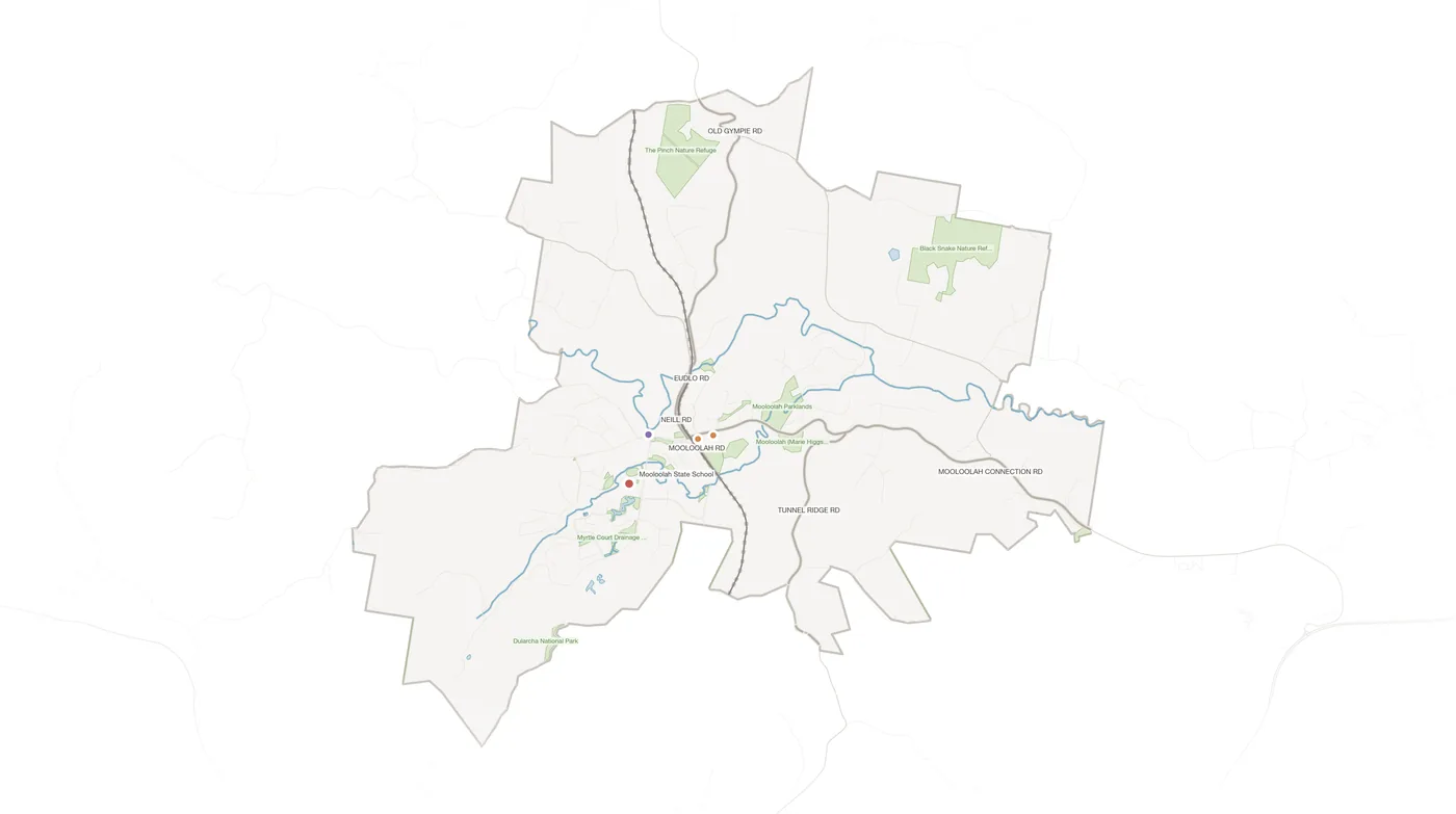 Mooloolah Valley urban fabric map