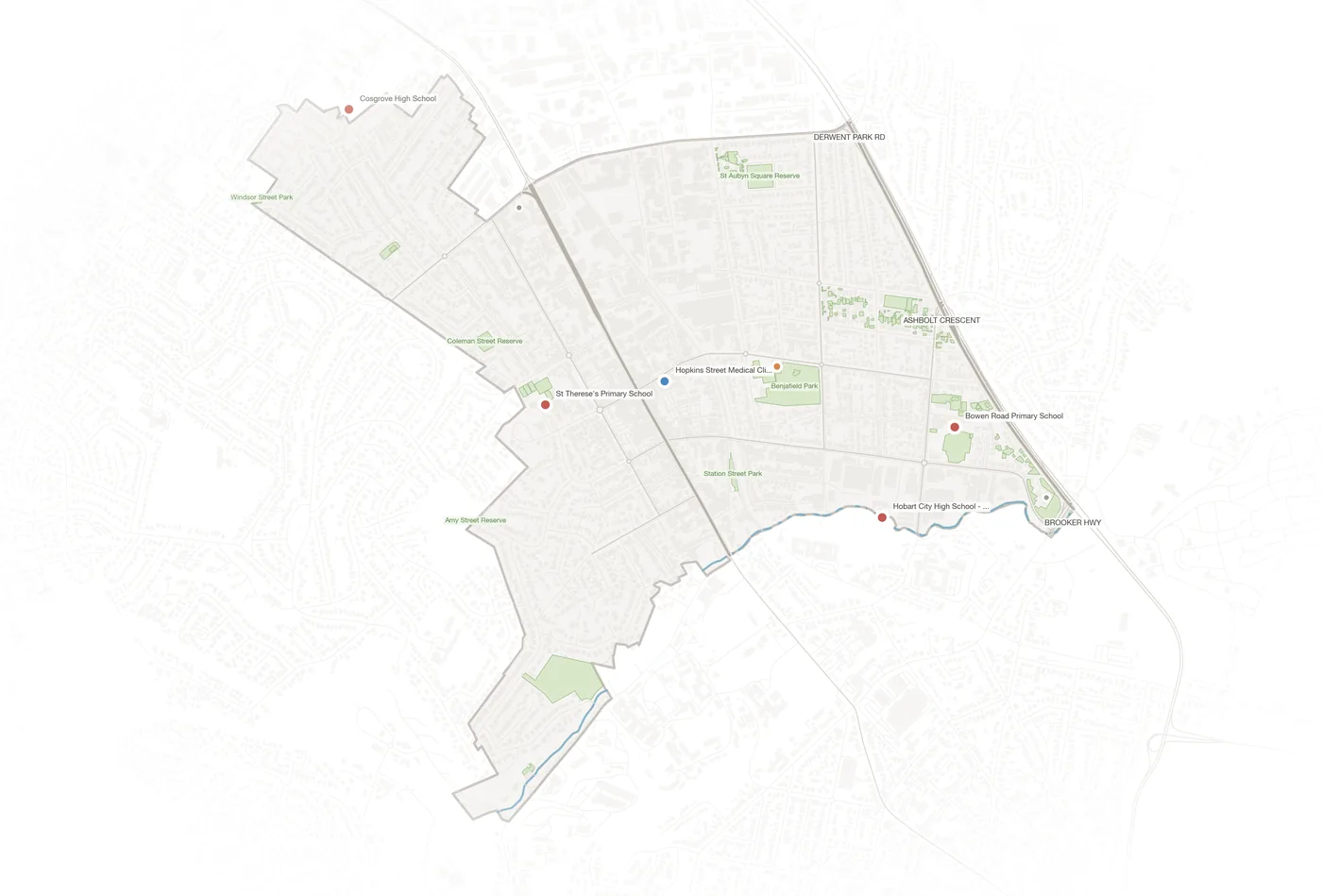 Moonah urban fabric map