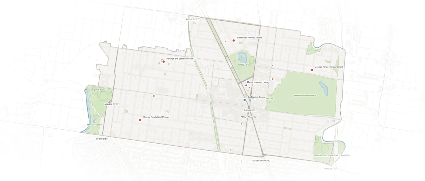 Moonee Ponds urban fabric map