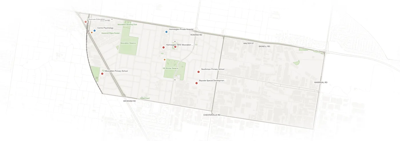 Moorabbin urban fabric map