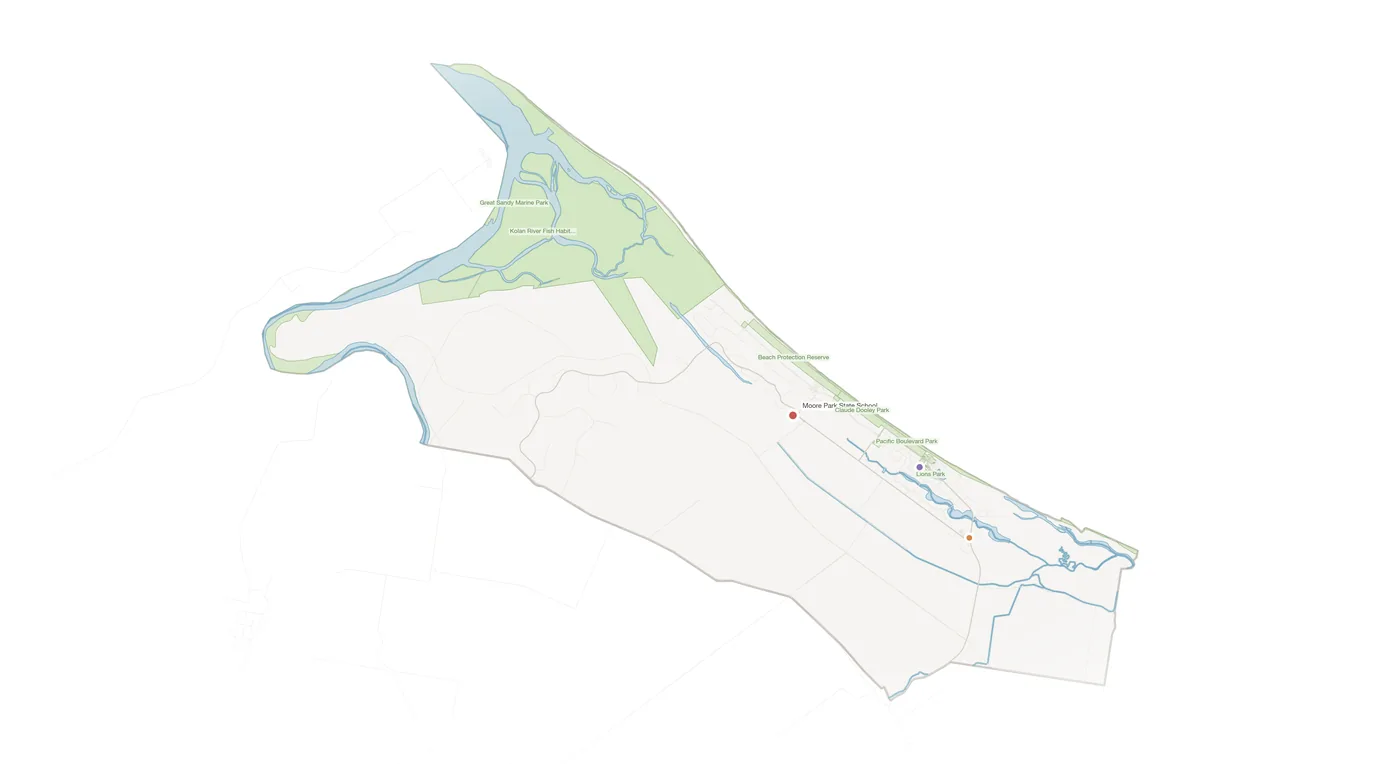 Moore Park Beach urban fabric map