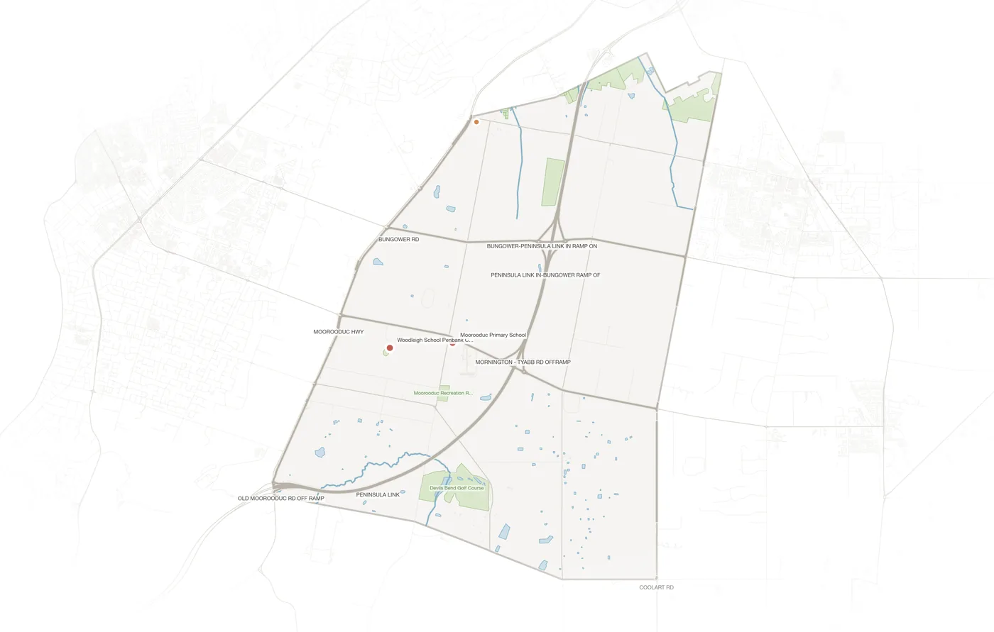 Moorooduc urban fabric map