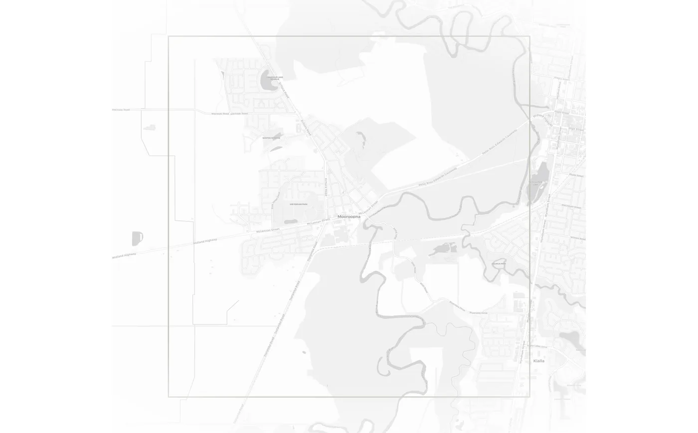 Mooroopna urban fabric map