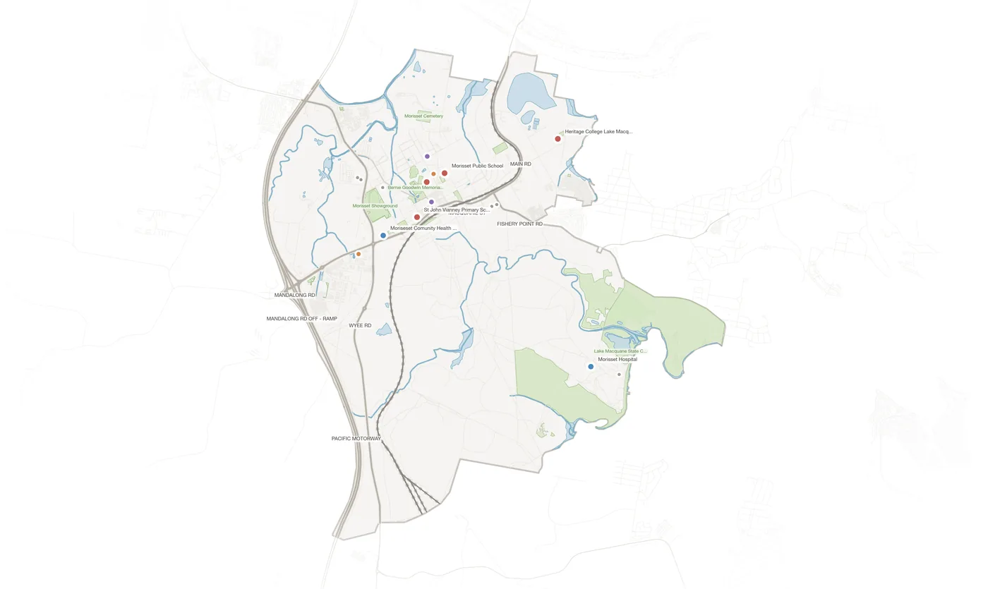 Morisset urban fabric map