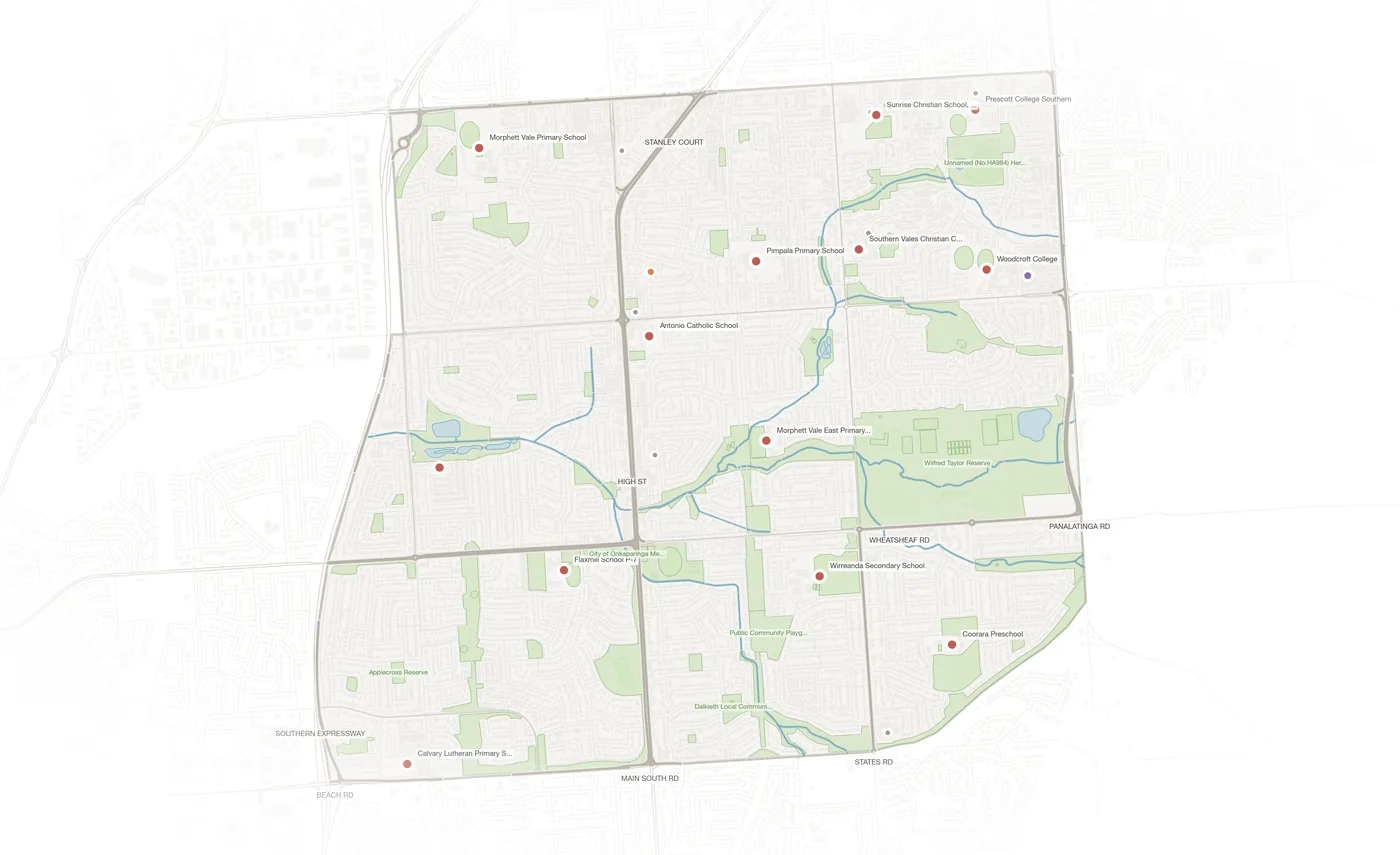 Morphett Vale urban fabric map