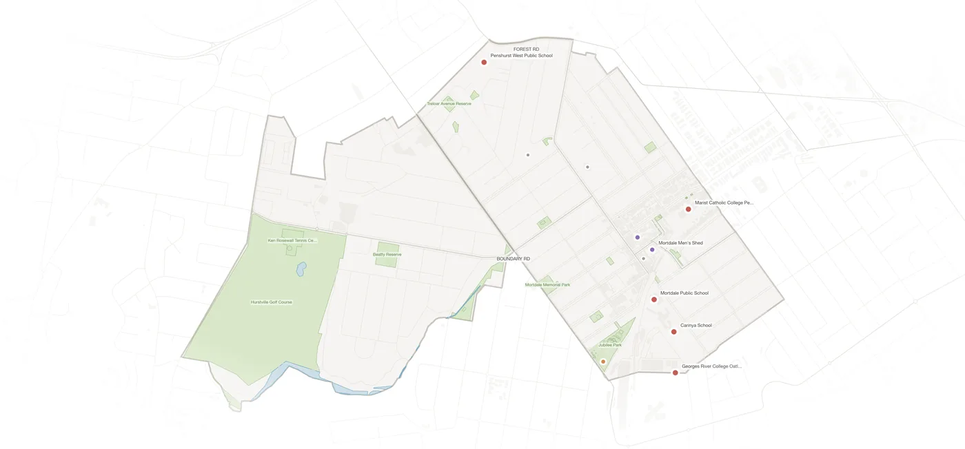 Mortdale urban fabric map