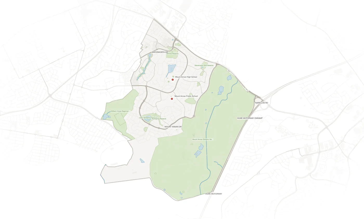 Mount Annan urban fabric map