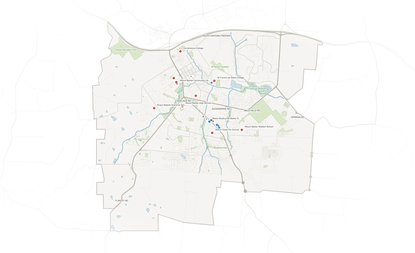 Mount Barker urban fabric map