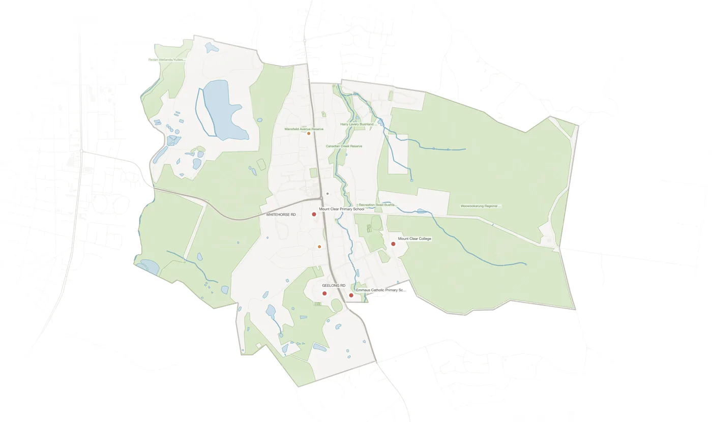 Mount Clear urban fabric map