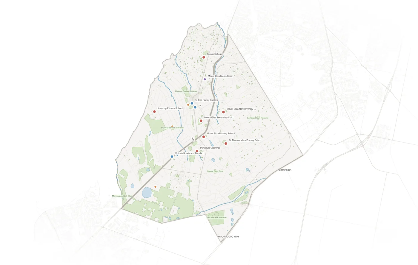 Mount Eliza urban fabric map