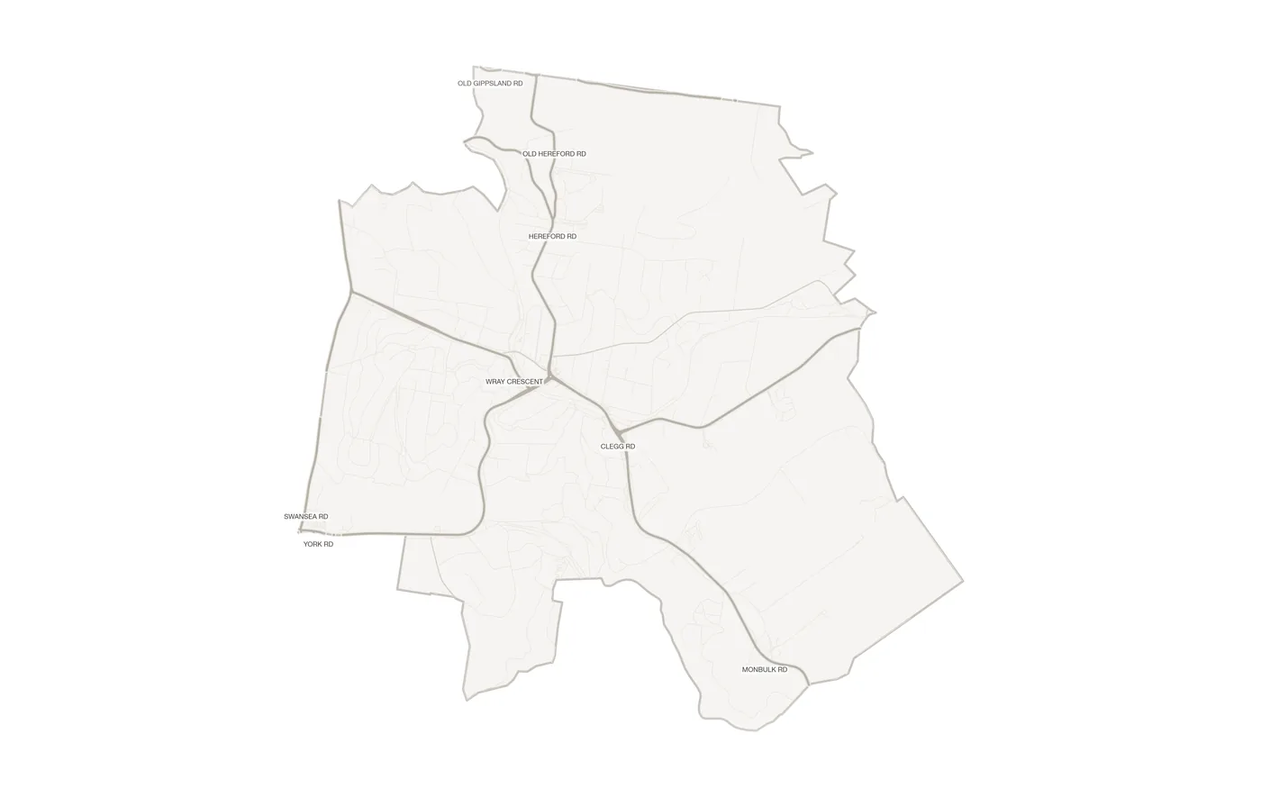 Mount Evelyn urban fabric map