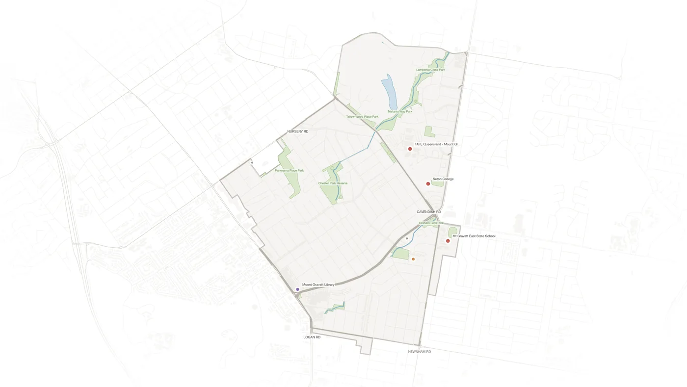 Mount Gravatt East urban fabric map