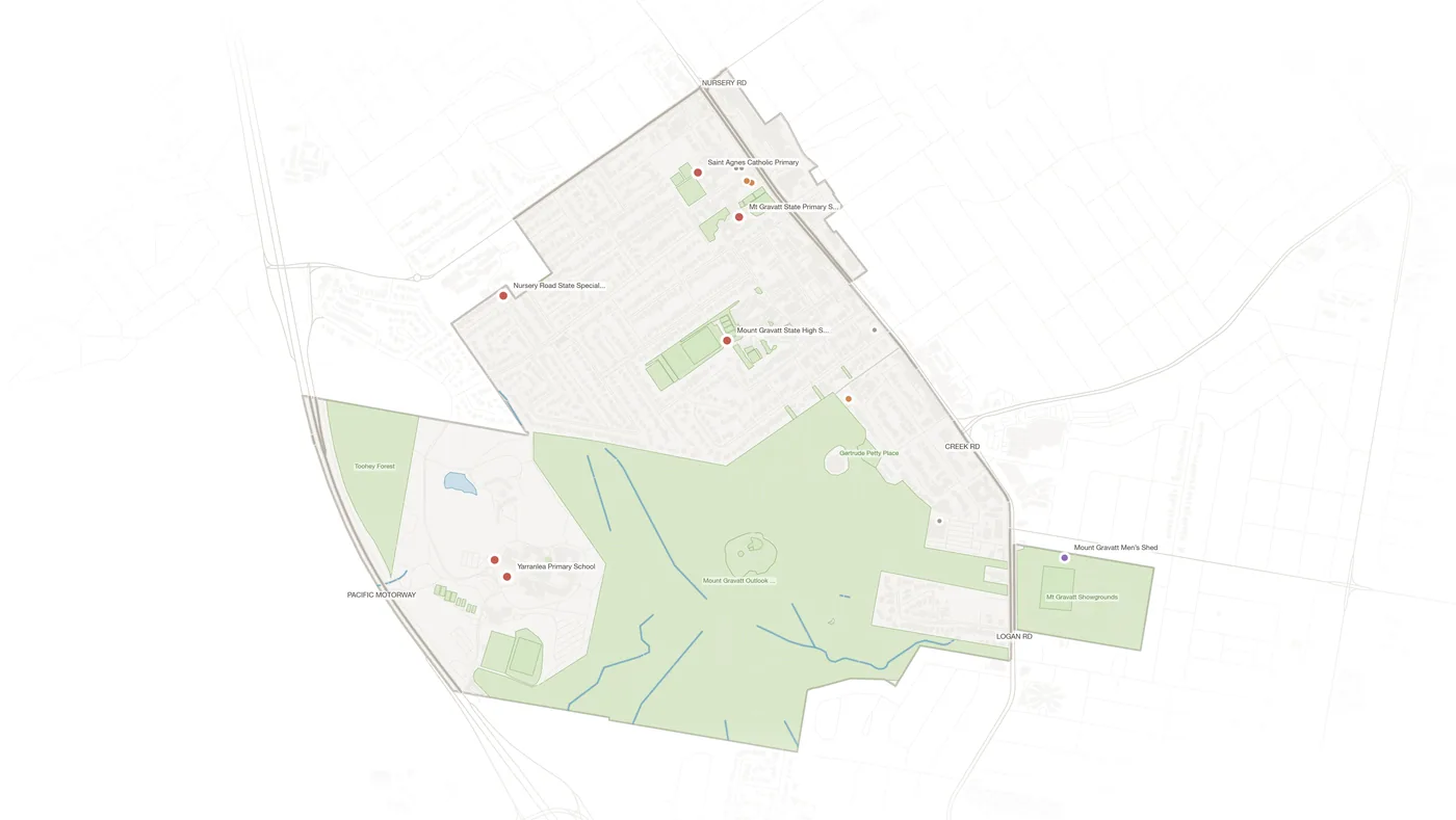 Mount Gravatt urban fabric map