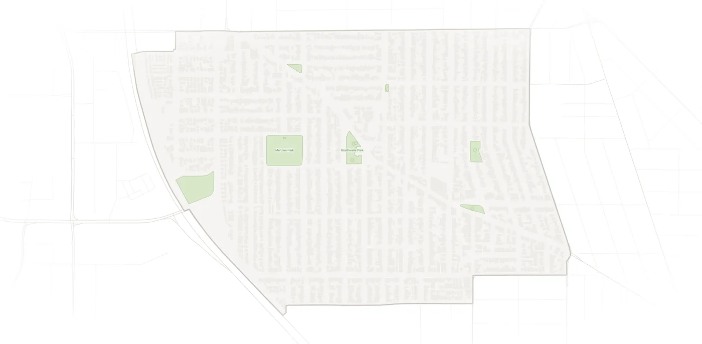 Mount Hawthorn urban fabric map