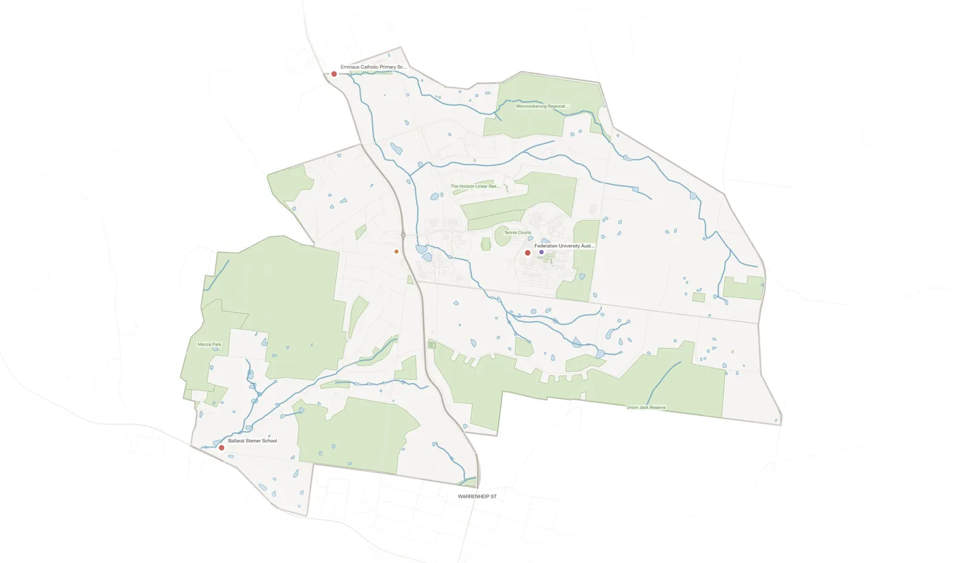Mount Helen urban fabric map