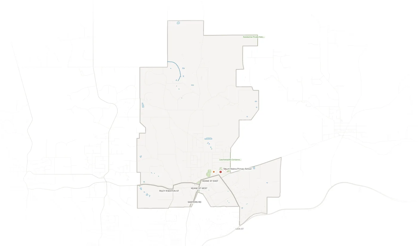 Mount Helena urban fabric map