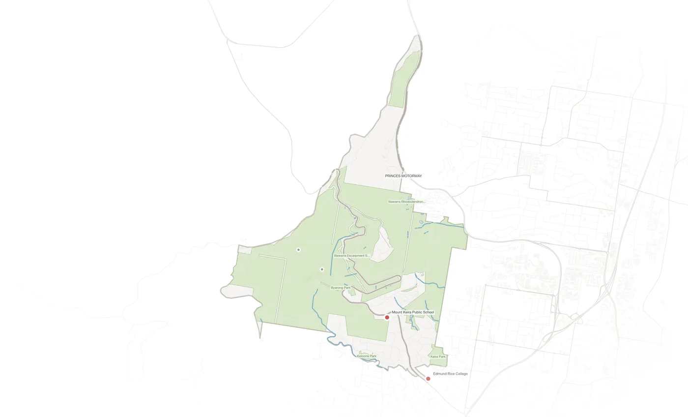 Mount Keira urban fabric map