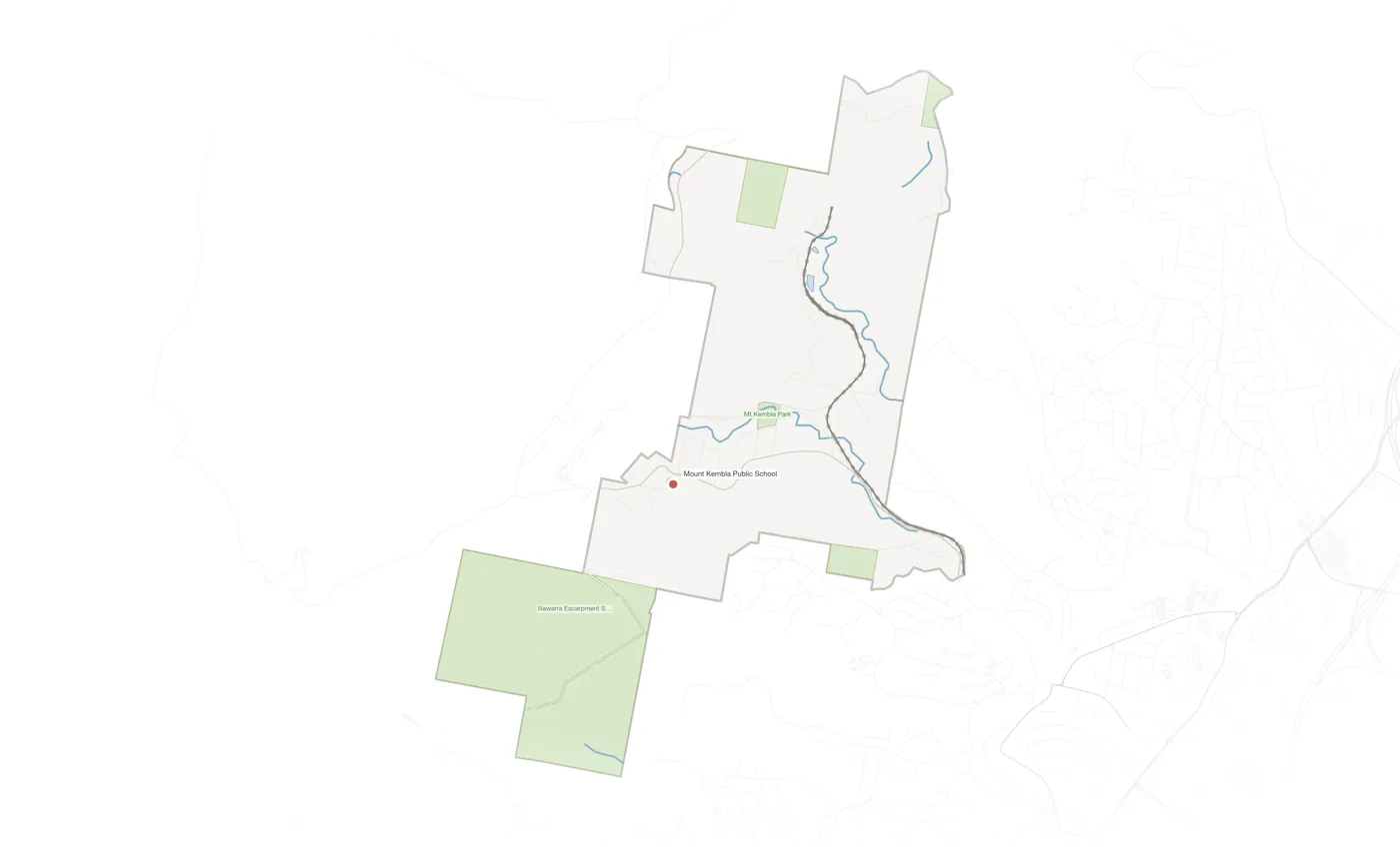Mount Kembla urban fabric map