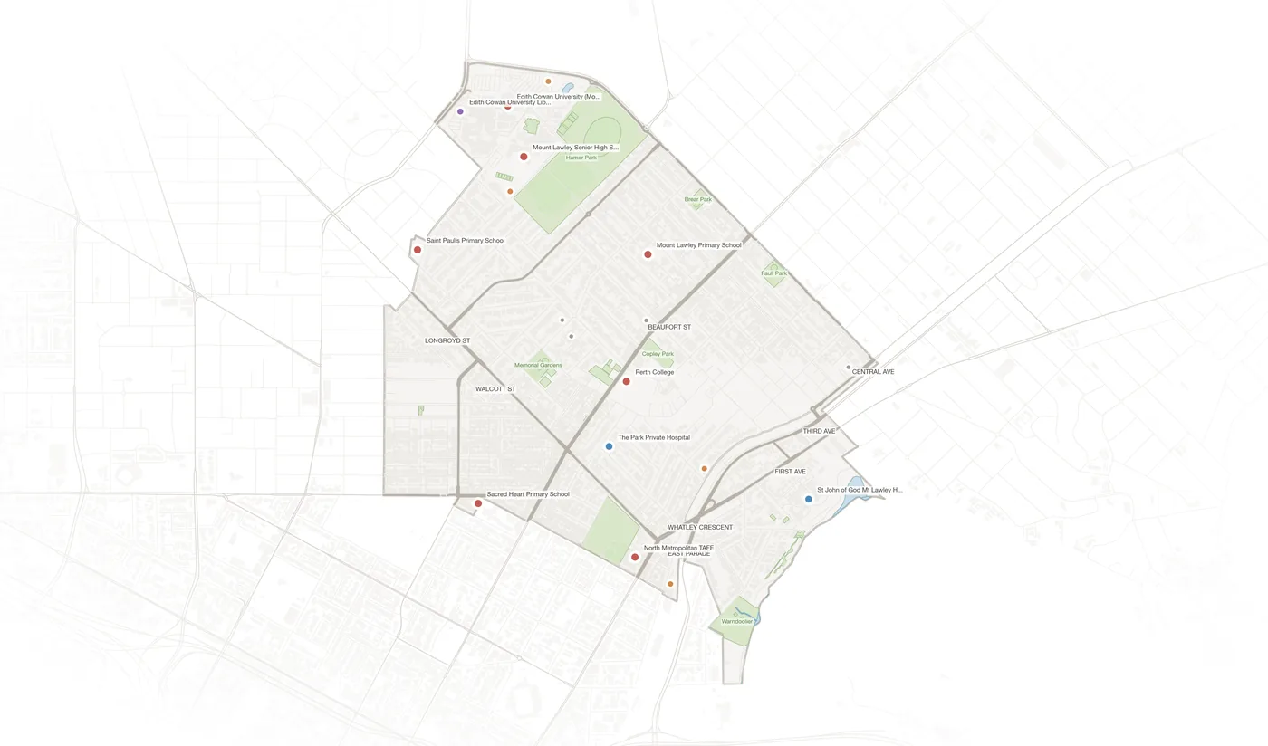 Mount Lawley urban fabric map