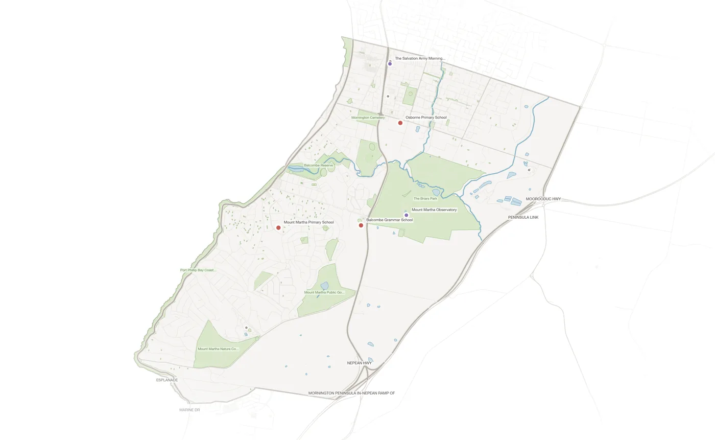 Mount Martha urban fabric map