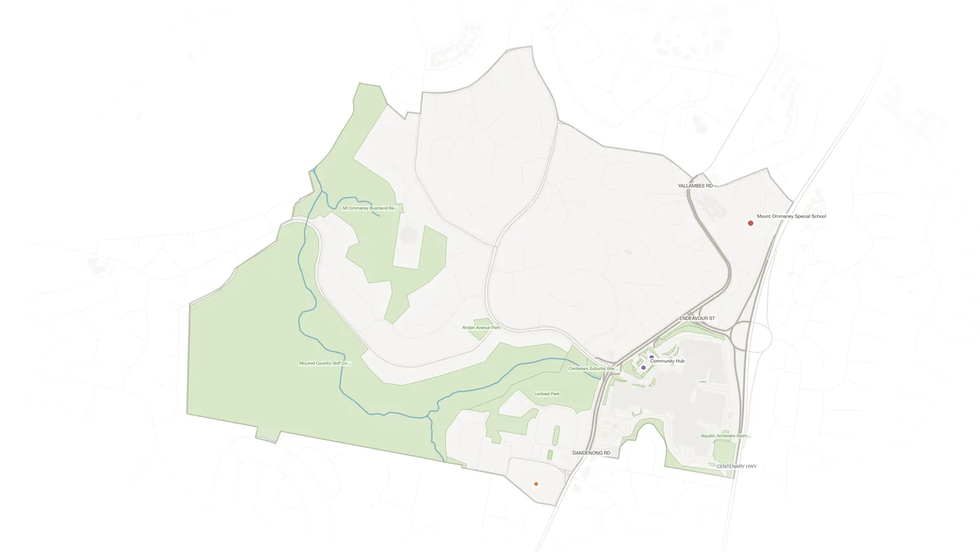 Mount Ommaney urban fabric map