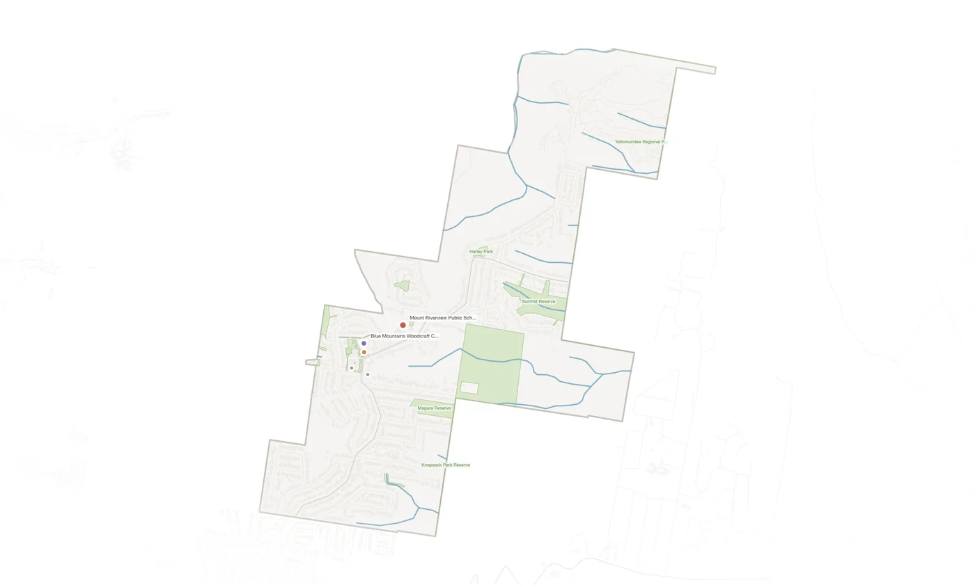 Mount Riverview urban fabric map
