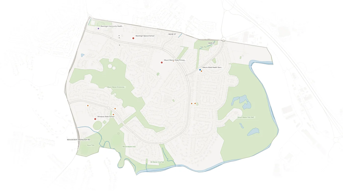 Mount Warren Park urban fabric map