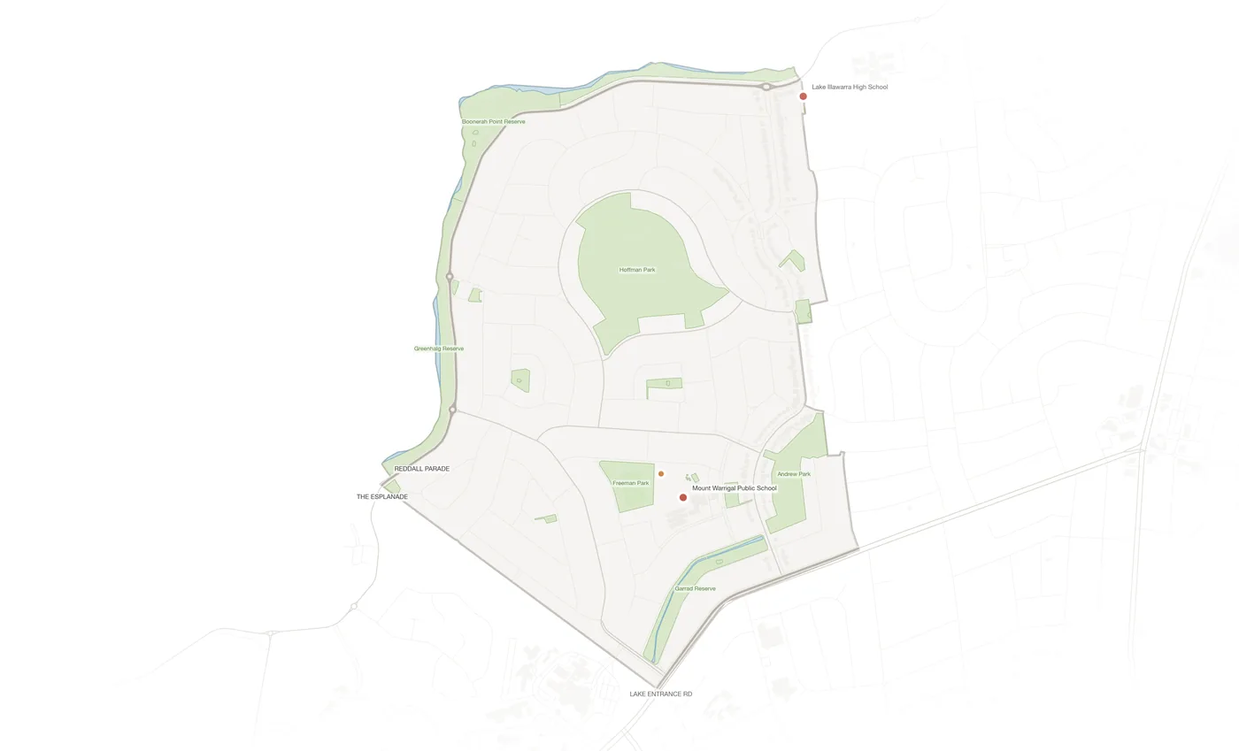 Mount Warrigal urban fabric map