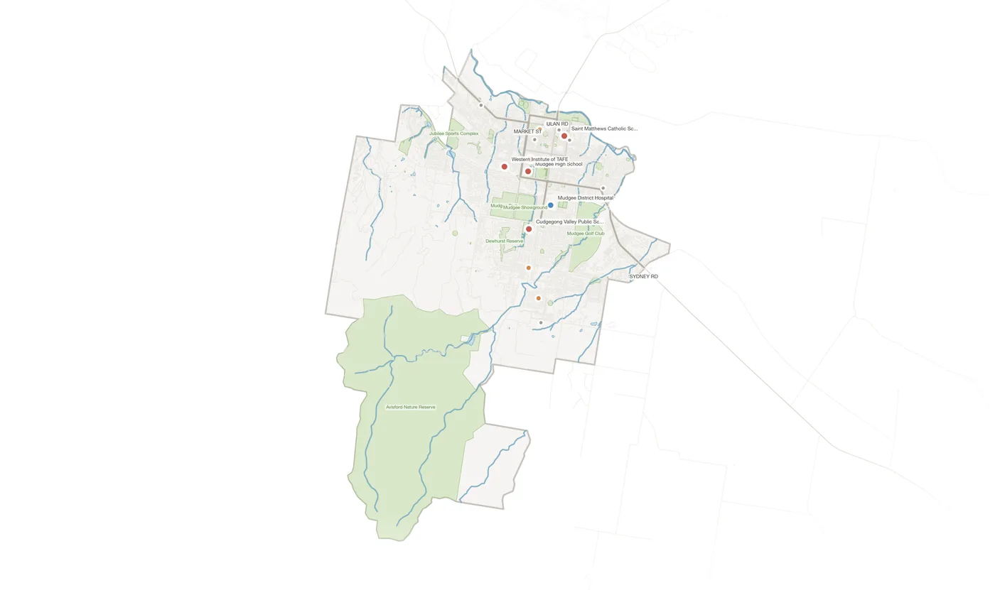 Mudgee urban fabric map