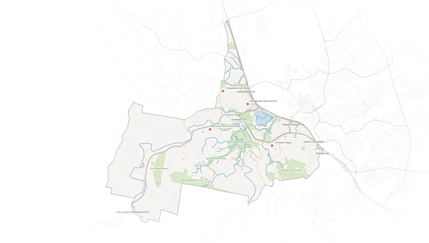 Mudgeeraba urban fabric map