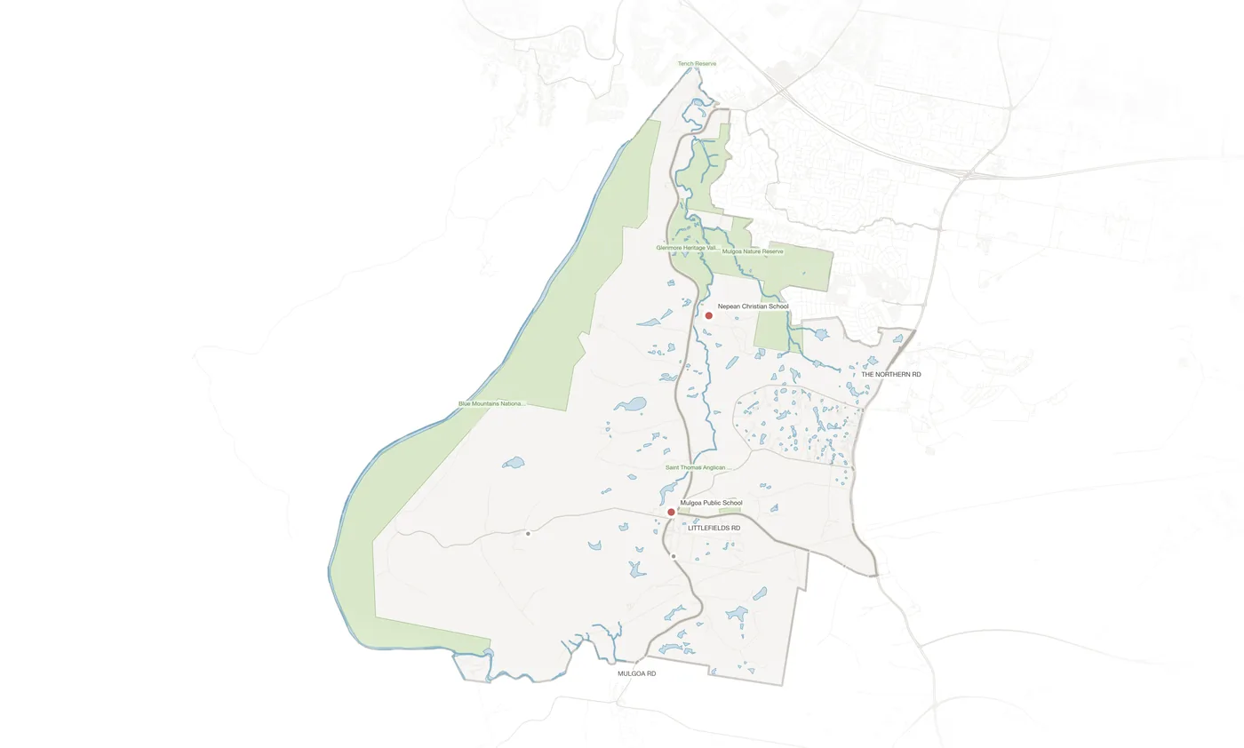 Mulgoa urban fabric map