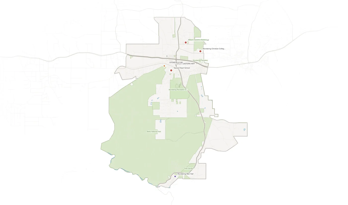 Mundaring urban fabric map