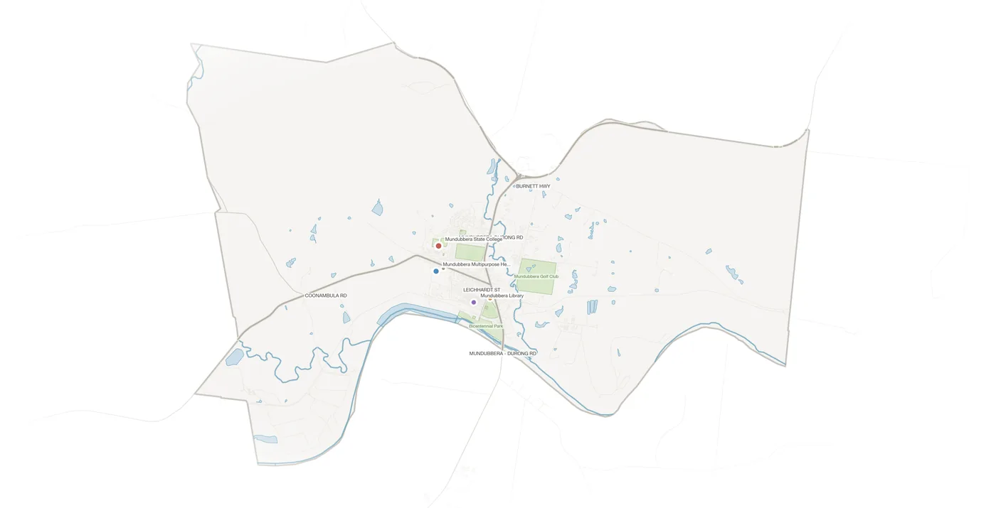 Mundubbera urban fabric map