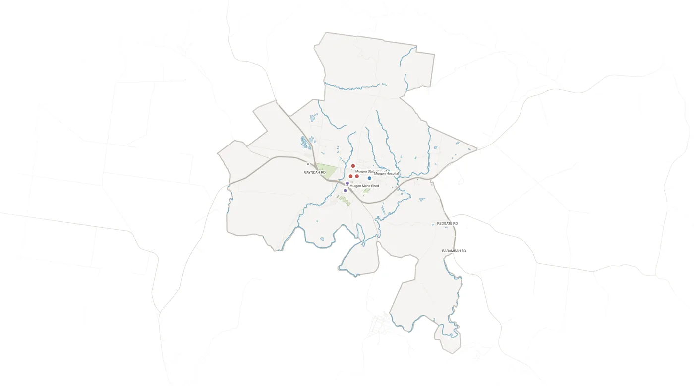 Murgon urban fabric map