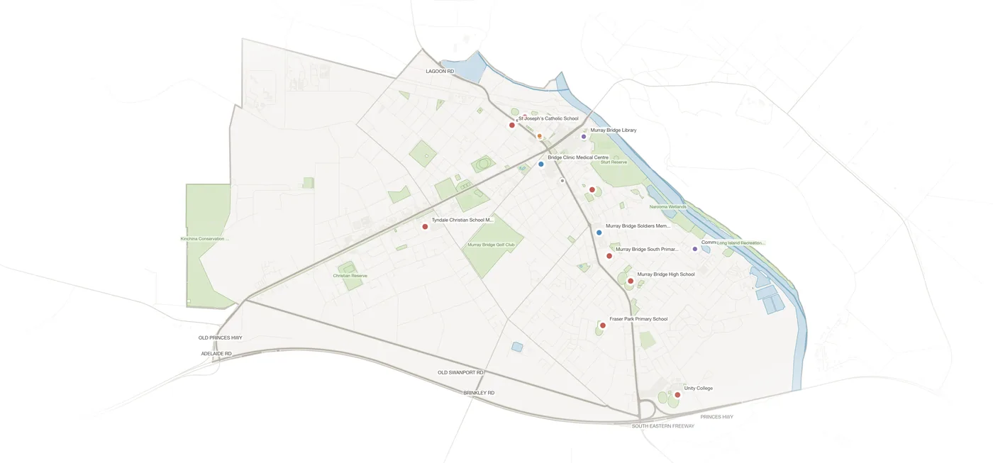 Murray Bridge urban fabric map