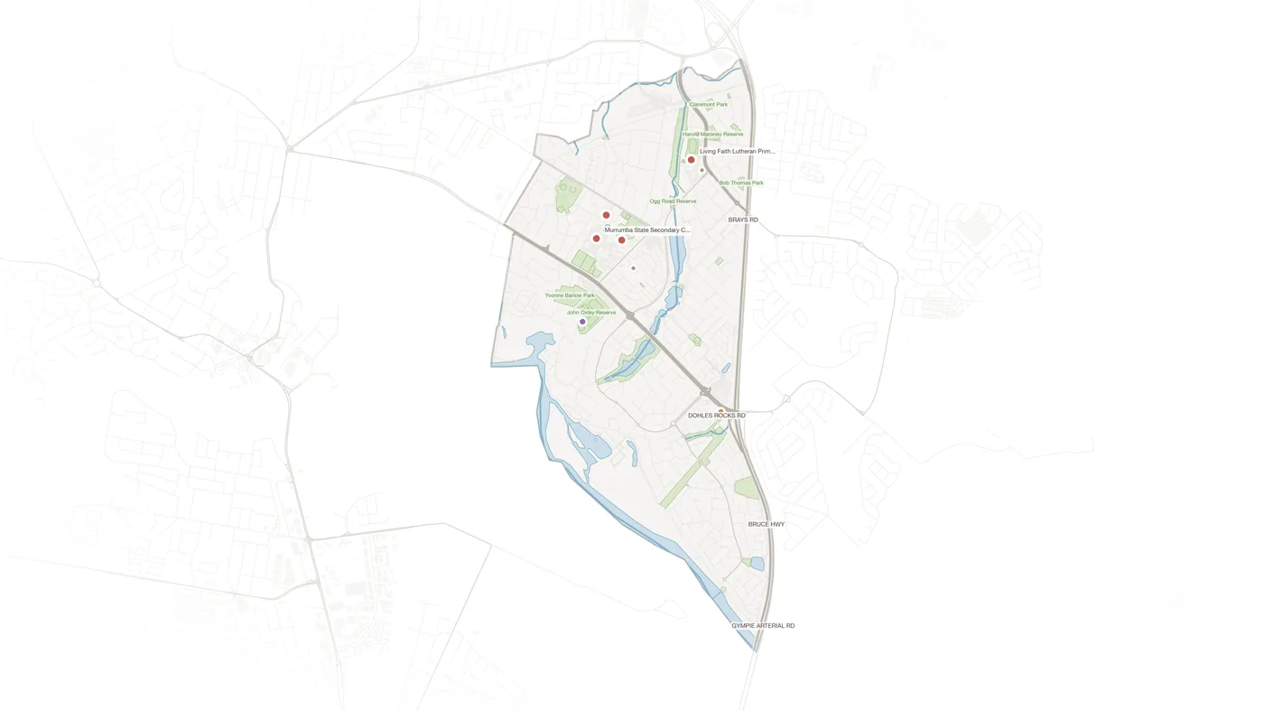 Murrumba Downs urban fabric map