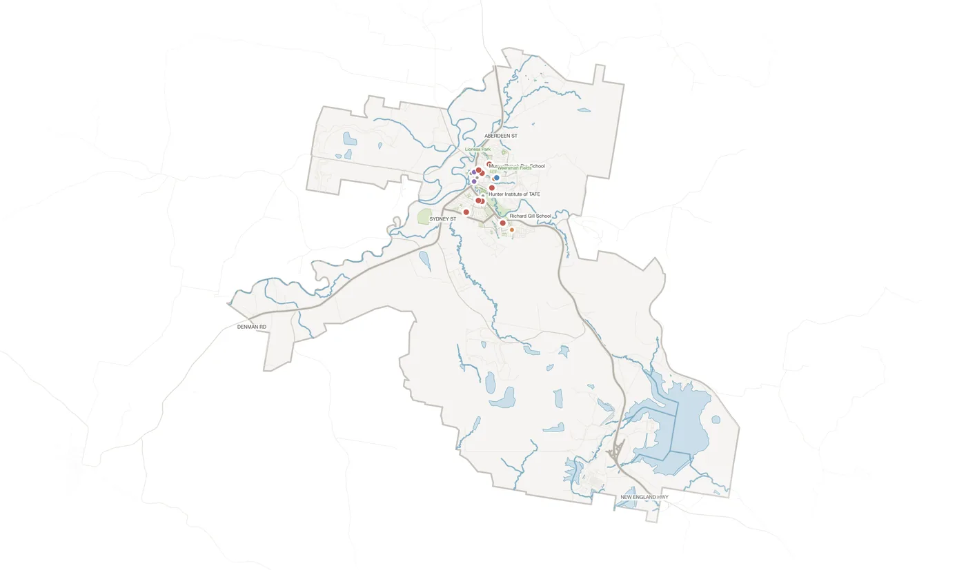 Muswellbrook urban fabric map