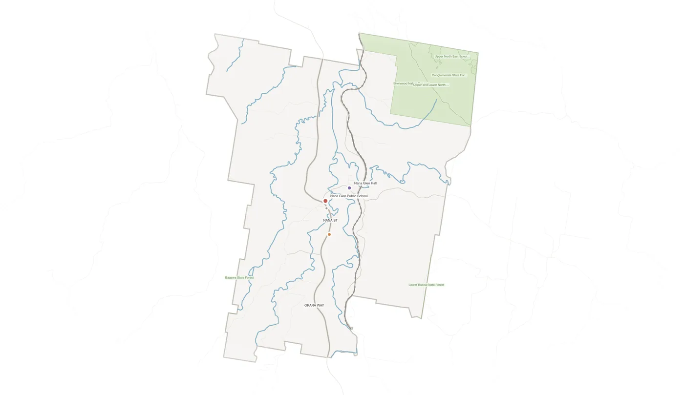 Nana Glen urban fabric map