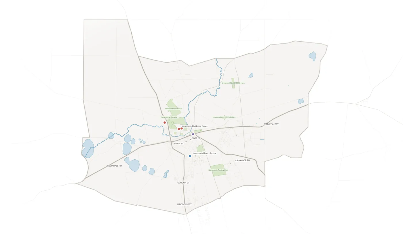 Naracoorte urban fabric map