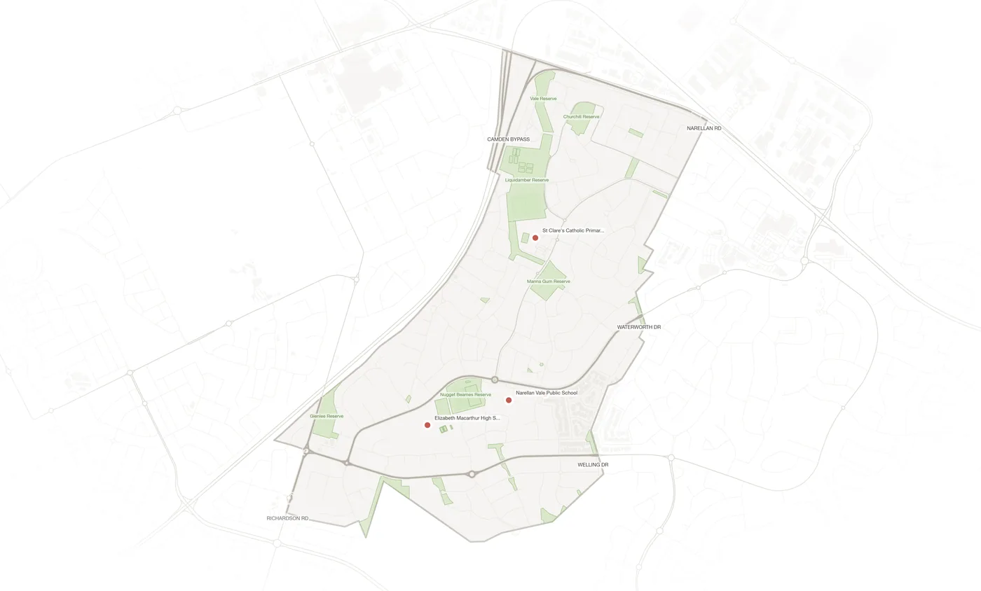 Narellan Vale urban fabric map