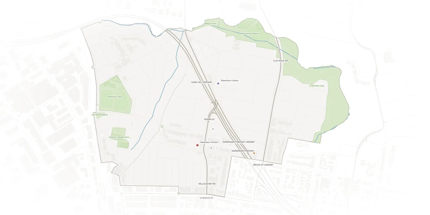 Naremburn urban fabric map
