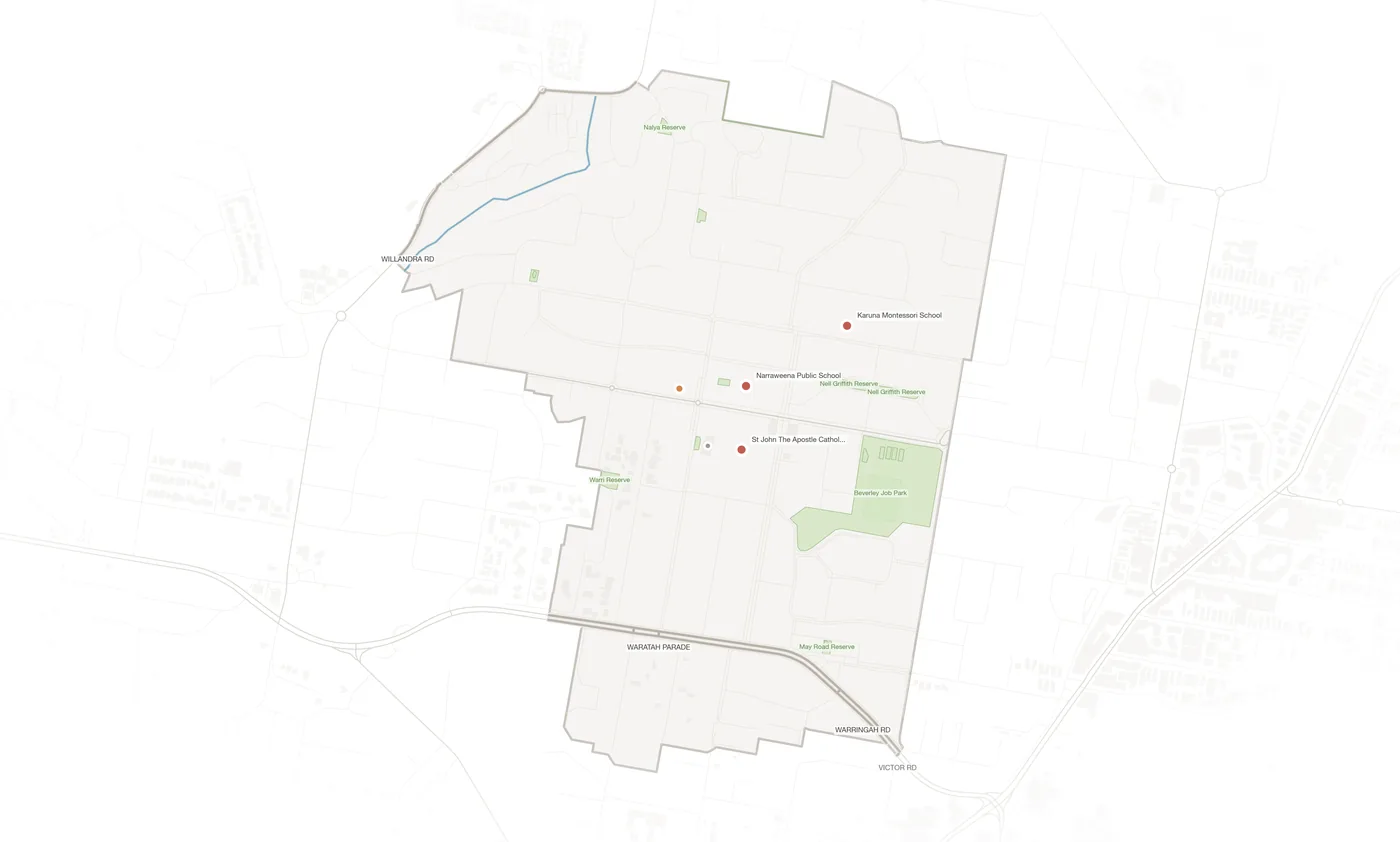Narraweena urban fabric map