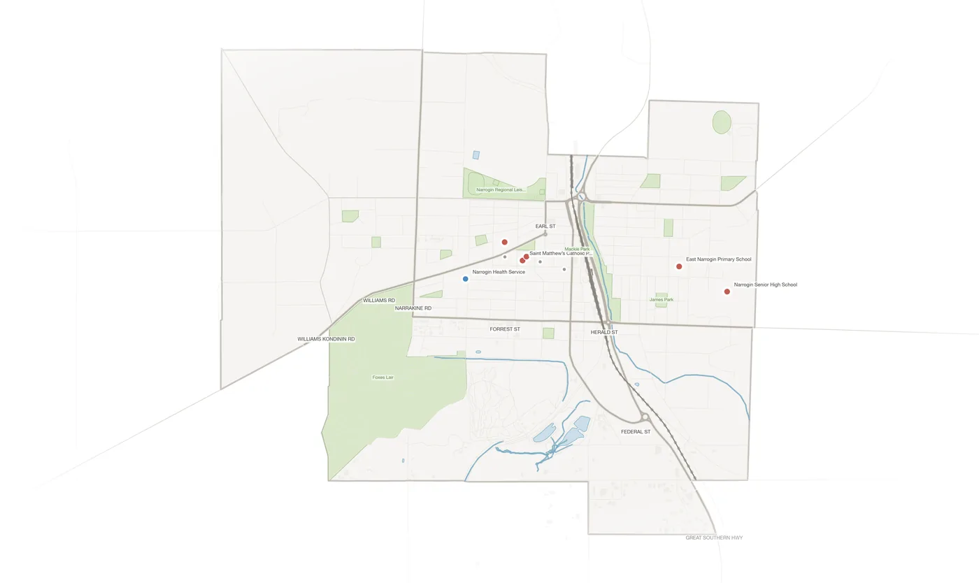 Narrogin urban fabric map