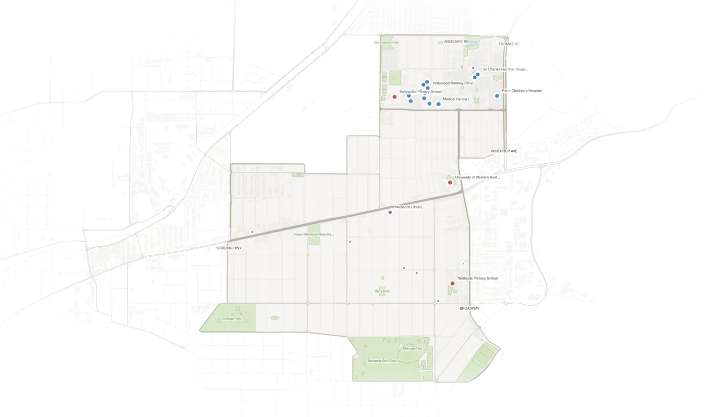 Nedlands urban fabric map