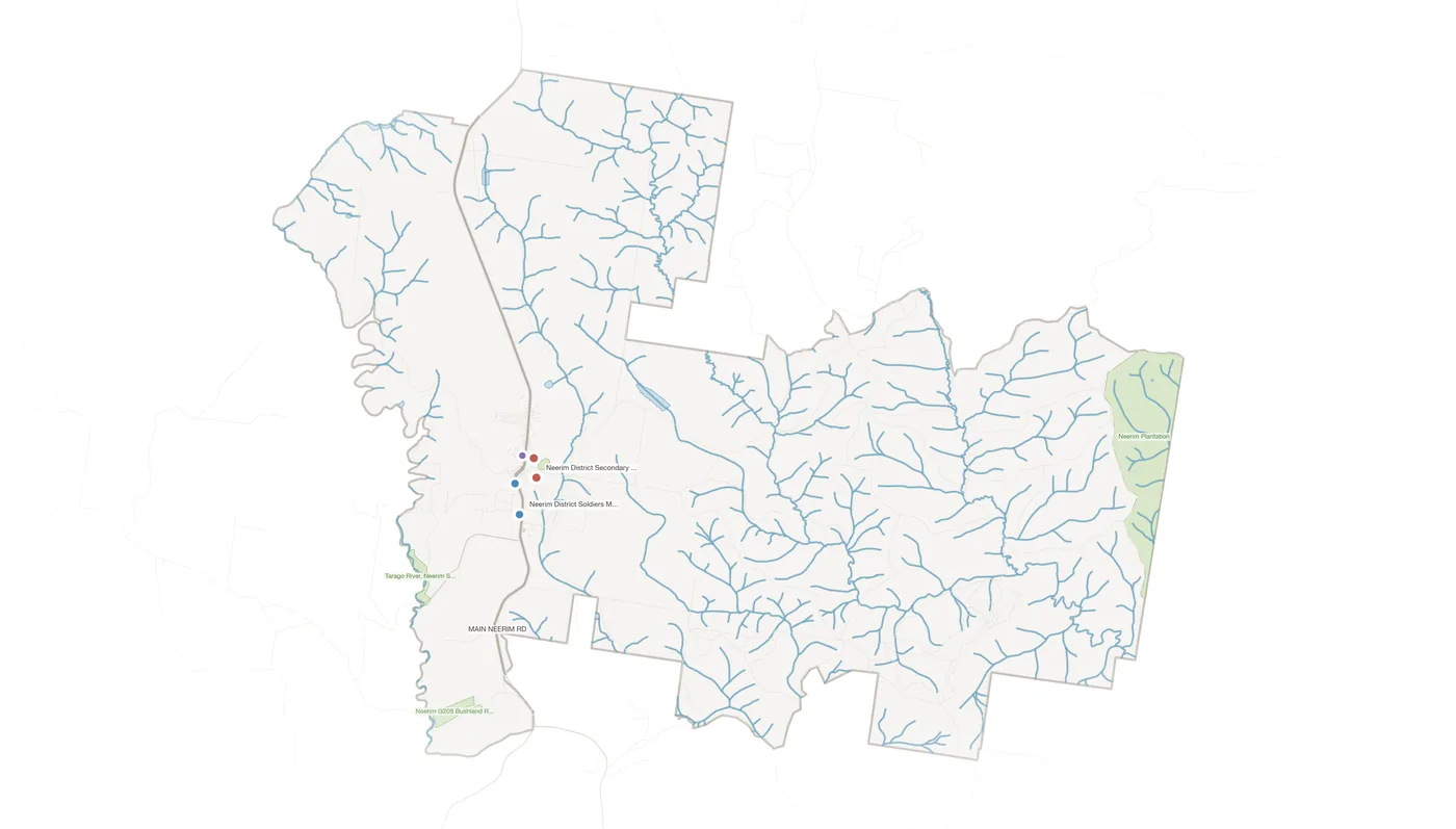 Neerim South urban fabric map